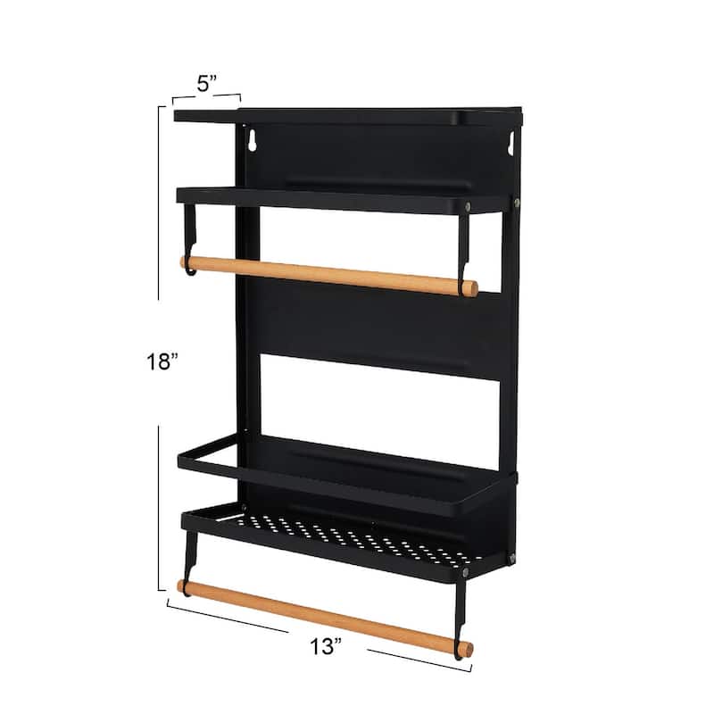 Household Essentials Metal Magnetic Organizer with Paper Towel Holder - 12.6"L x 4.5"W x 18.3"H