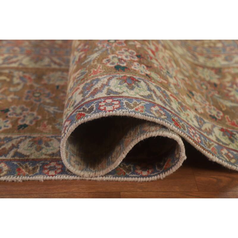 Hand Knotted Oriental 100% Wool Carpet Traditional Floral Oranges & Rust Kashan Area Rug - 13' 0'' X 9' 6''