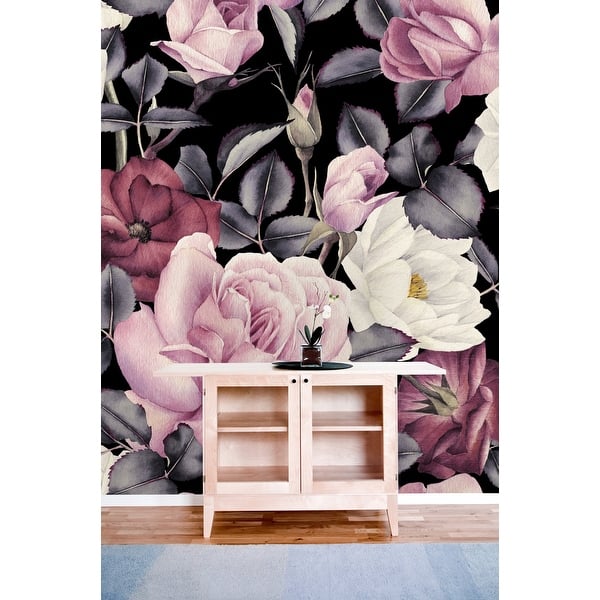 Ensemble de miroir mural en fer à motifs floraux et étagère