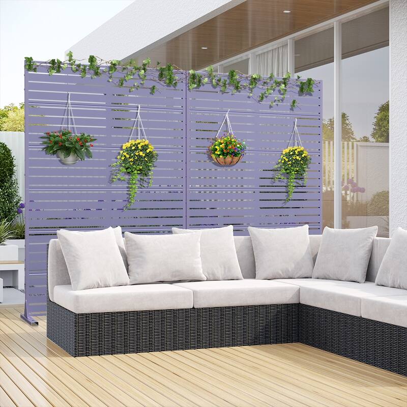 Dovelina 6ft.Outdoor Freestanding Metal Privacy Screen Decorative Garden Fence - 72"x47"