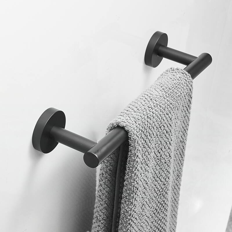 8-Pieces Matte Black Bathroom Accessories Set