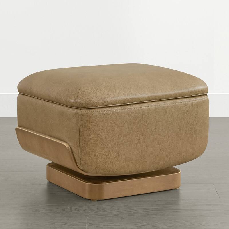 Spruce & Spring Modern Rounded Swivel Accent Chair & Storage Ottoman Set Living Room Set