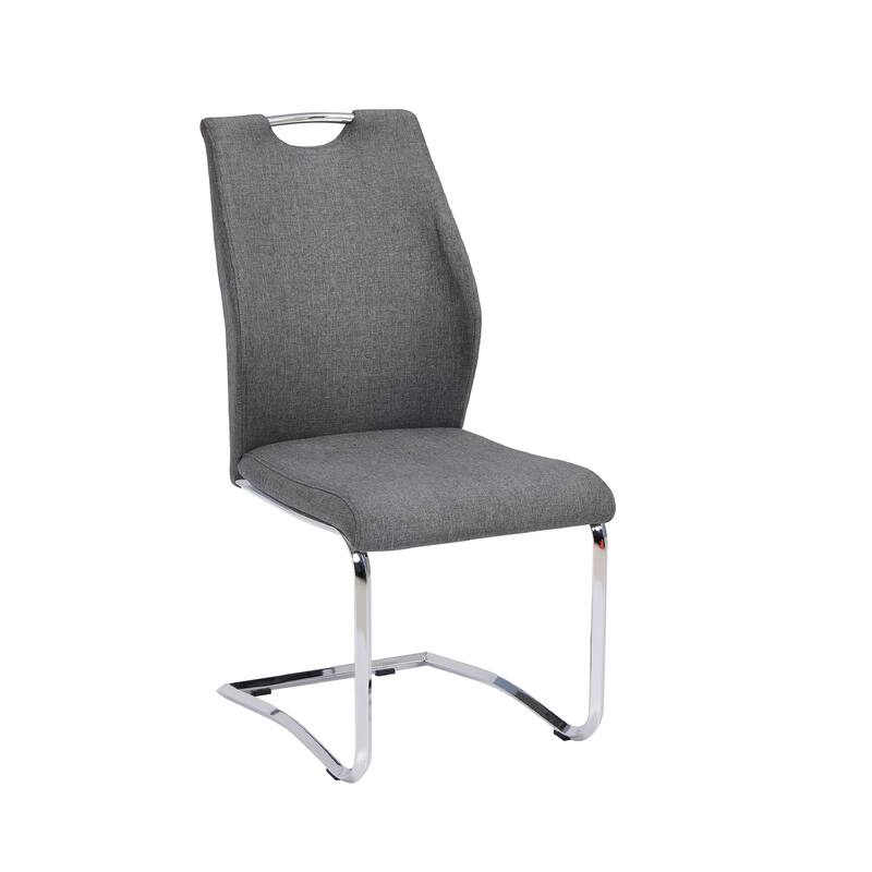 Upholstery Fabric Chrome Dining Chair, Set of 2