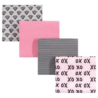 Hudson Baby Infant Girl Cotton Flannel Receiving Blankets, Xoxo, One Size - Xoxo - One Size