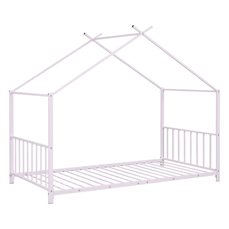 Twin Size Metal House Platform Bed