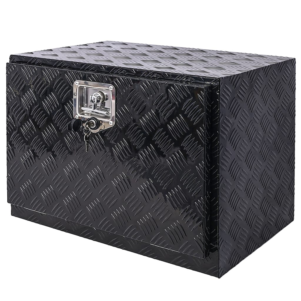 24"Truck Tool Box, Heavy Duty Aluminum Waterproof Trailer Tool Box, Underbody Truck Bed Toolbox with Side Handle, Lock and Keys