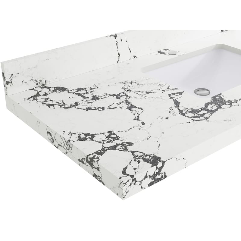 Willow Collections 24 x 22 Parker Single Bowl Sink Bathroom Vanity in White with Countertop - 24 in x 22 in