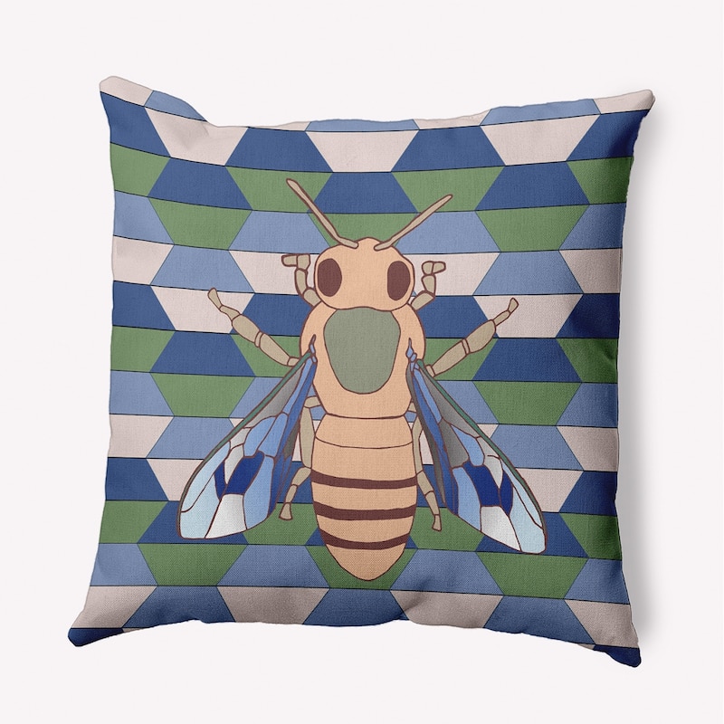 Bee and Comb Indoor/Outdoor Throw Pillow - Nautical Navy - 16" x 16"