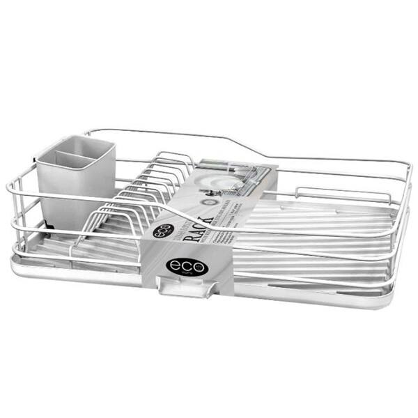 PREMIUS Dish Drainer Rack with Removable Cutlery Holder, 17x12x4.25