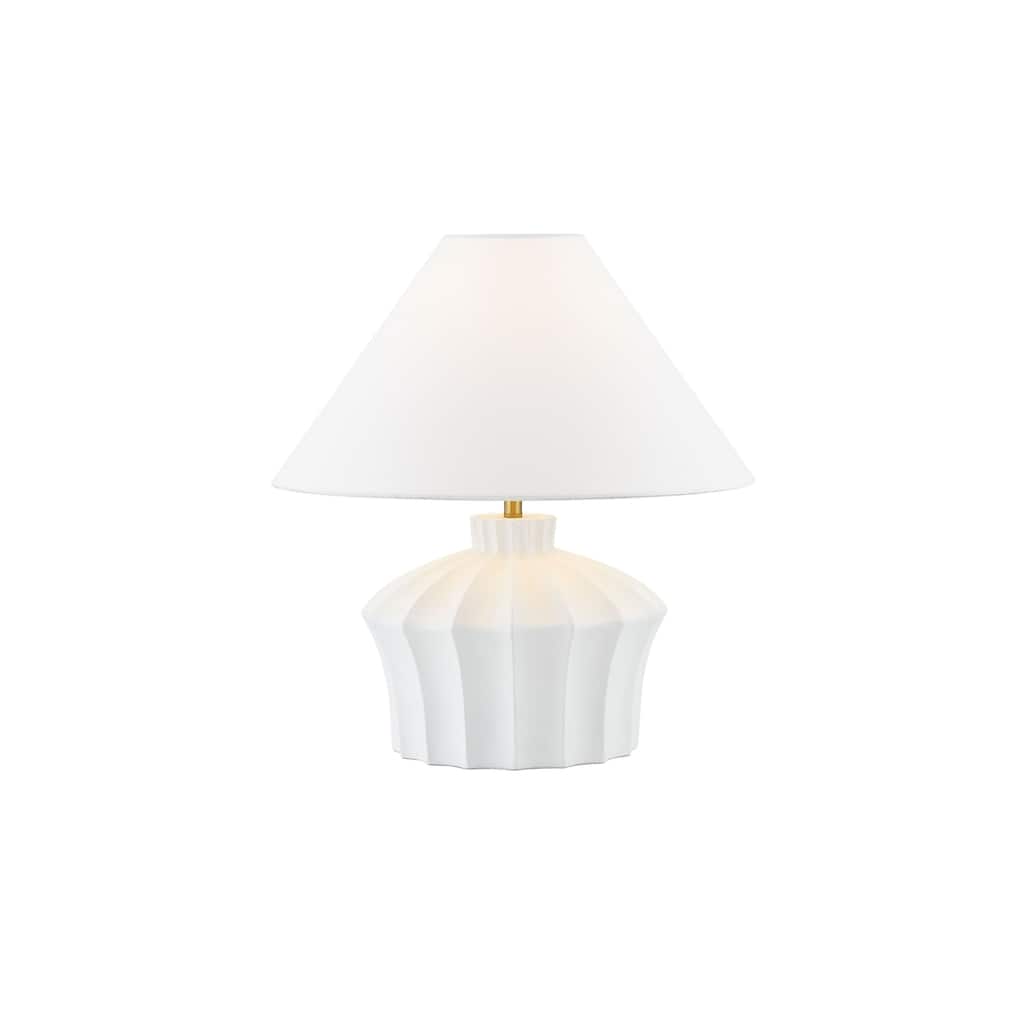 Winter 19" Table Lamp with Linen Shade, White (Set of 2)