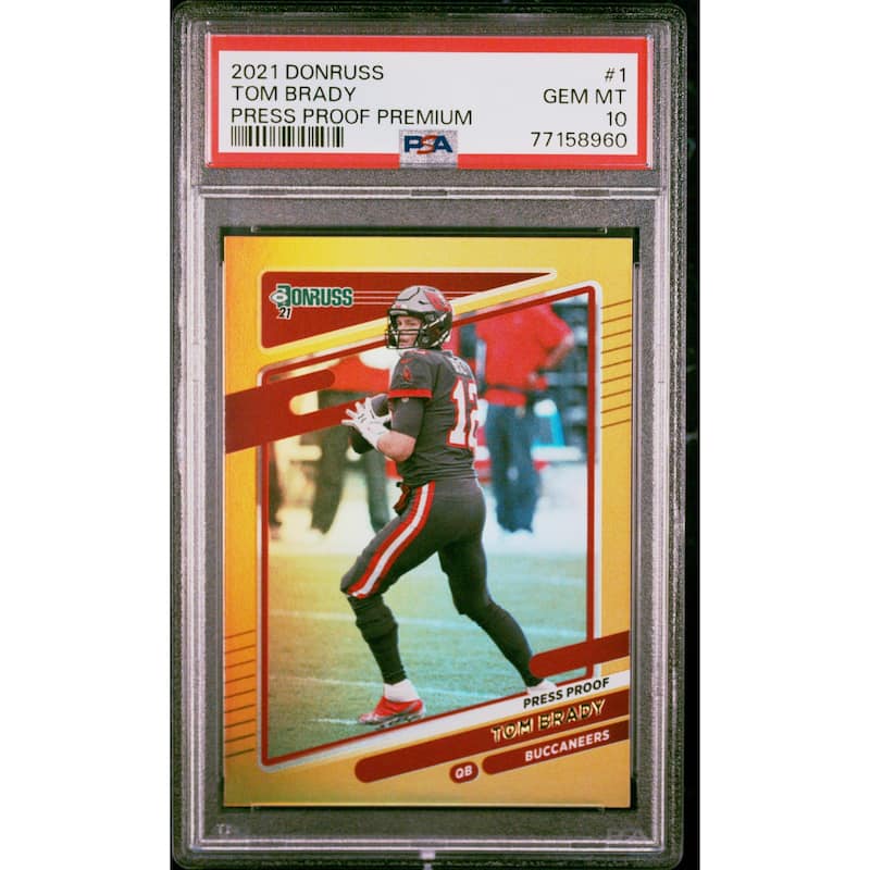 Tom Brady 2021 Panini Donruss Press Proof Premium Card #1 Graded PSA 10 - 8'6" x 11'6"