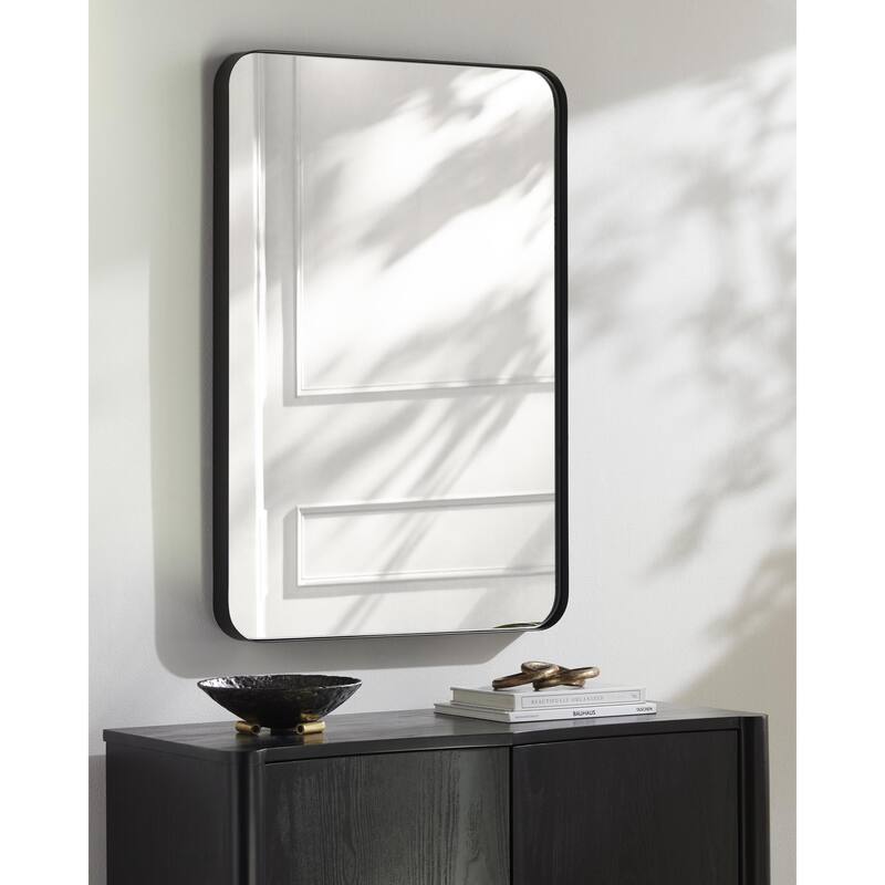 Livabliss Carbondale Modern Accent Mirror - 35"H x 24"W x 2"D - Black