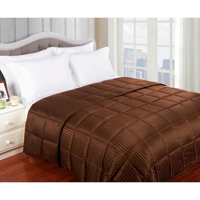 Superior All-season Reversible Hypoallergenic Down Alternative Blanket - King - Chocolate