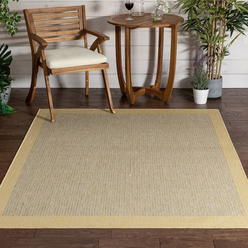 Well Woven Medusa Odin Indoor Outdoor Border Solid Area Rug
