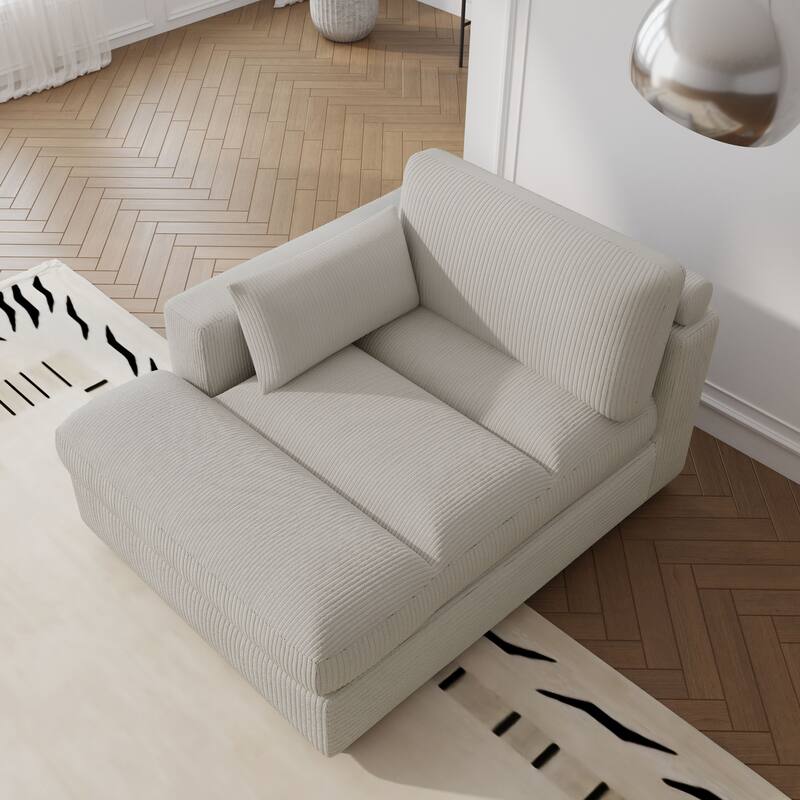 Left and Right Sectional Sofa Set Chaise Lounge Sofa Chair - Sea Salt Grey Left - Left Facing