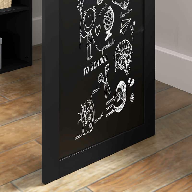 HOMCOM Convertible Folding Desk with Blackboard and Side Shelf Multi-Function Computer Office Workstation