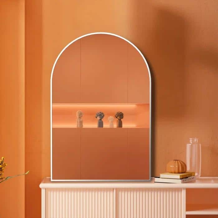 20x30 Inch Metal Framed Arched Bathrrom Mirror