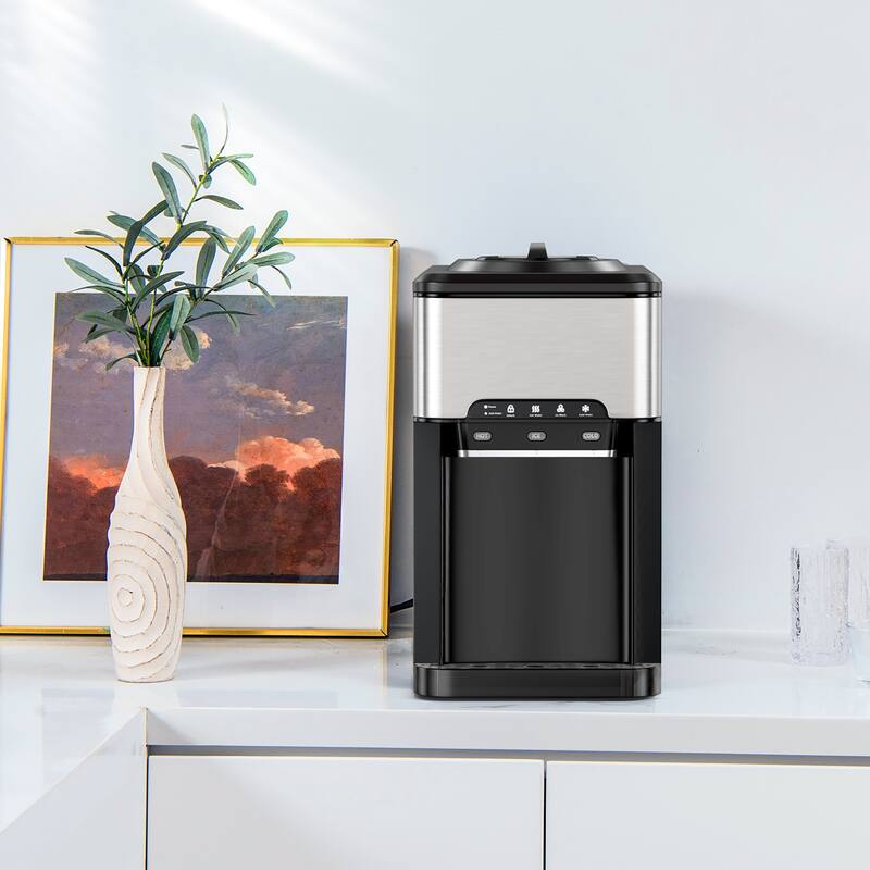 Costway 3-in-1 Water Cooler Dispenser with Built-in Ice Maker w/ 3