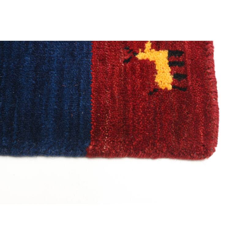 ECARPETGALLERY Hand Loomed Kashkuli Gabbeh Red Wool Rug - 4'0 x 5'11