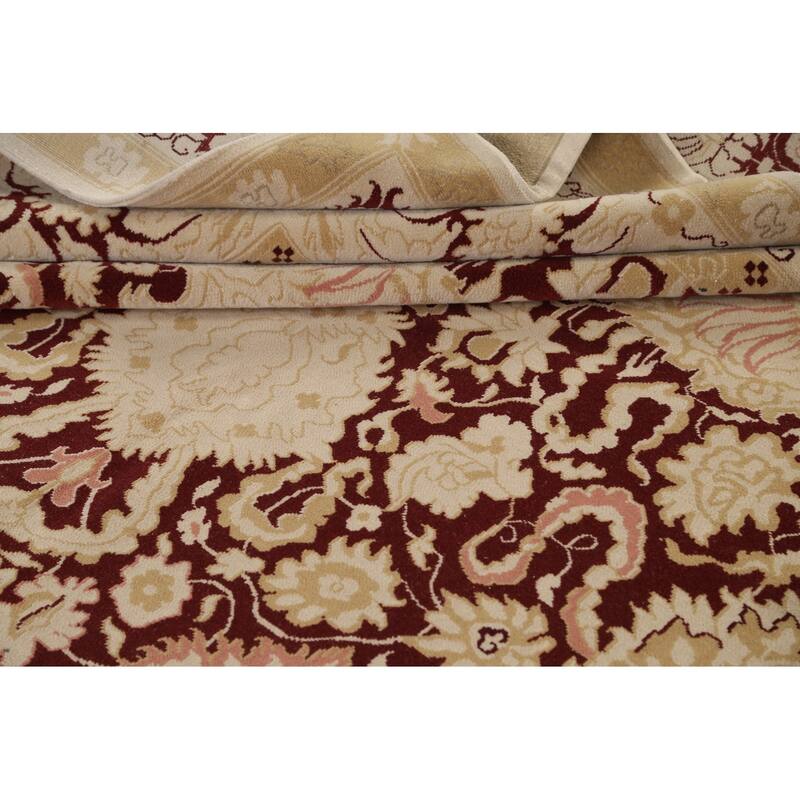 Vegetable Dye Floral Peshawar Oriental Area Rug Wool Hand-knotted - 9'0" x 11'10"