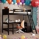 preview thumbnail 1 of 7, Twin Size Wooden Loft Bed With Shelves and Desk for Home Espresso