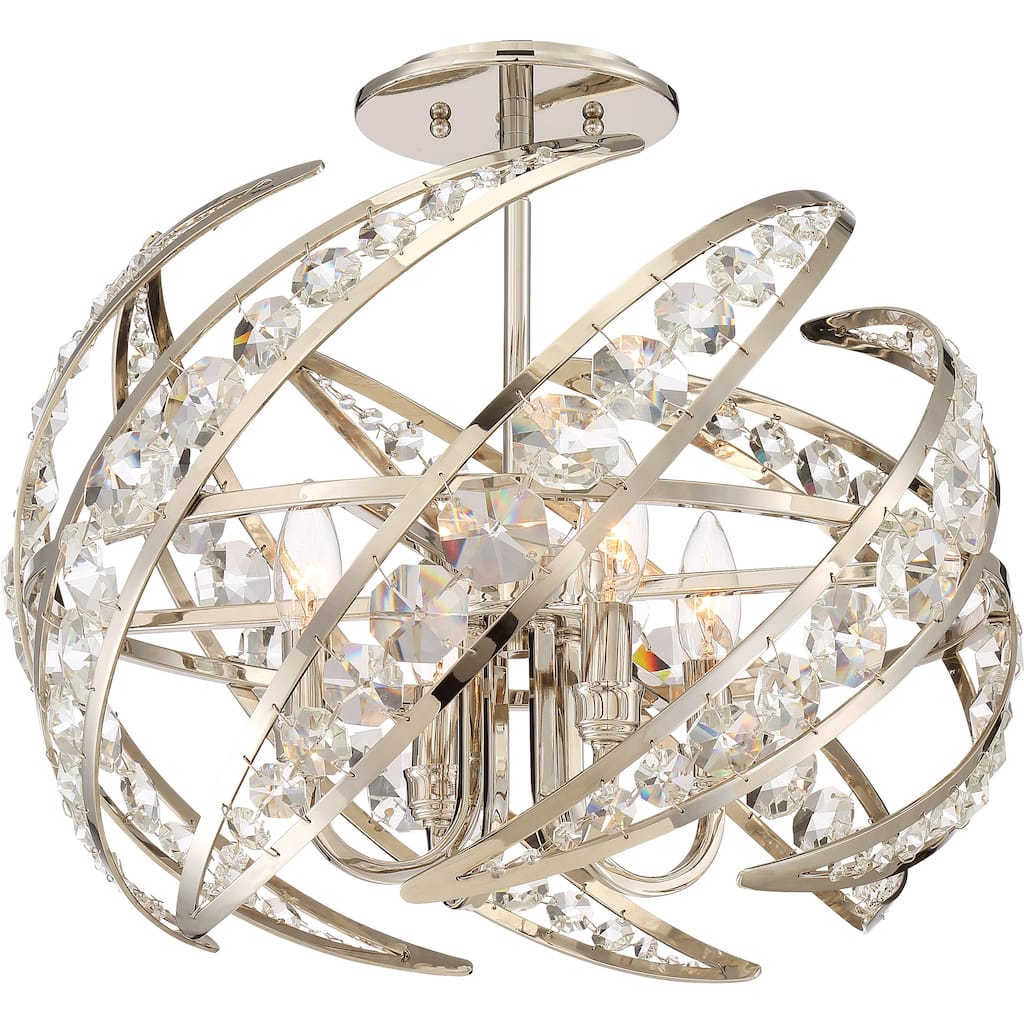 Quoizel Crescent Polished Nickel 4-light Semi-flush Mount