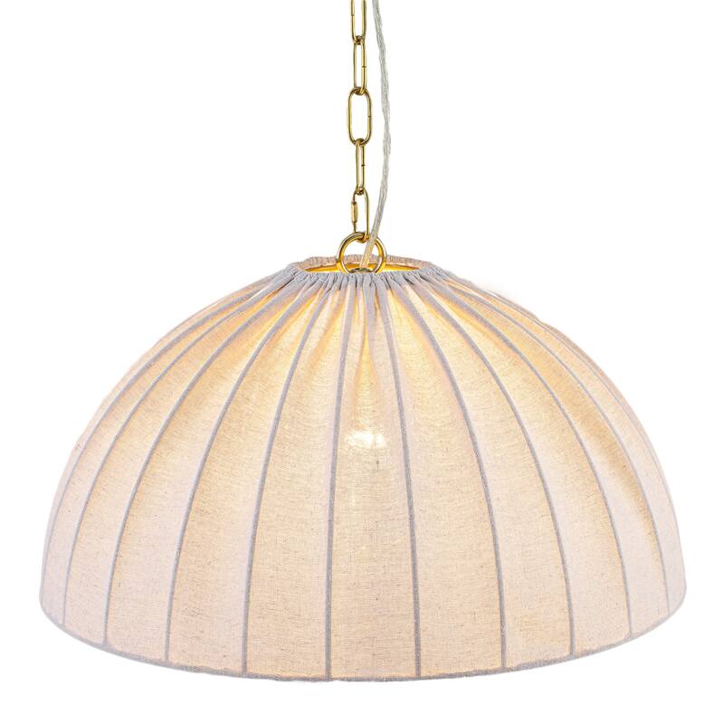 19.69" 1-Light Modern Hanging Pendant Light Fabric Shade Living Space - Dia.20-in