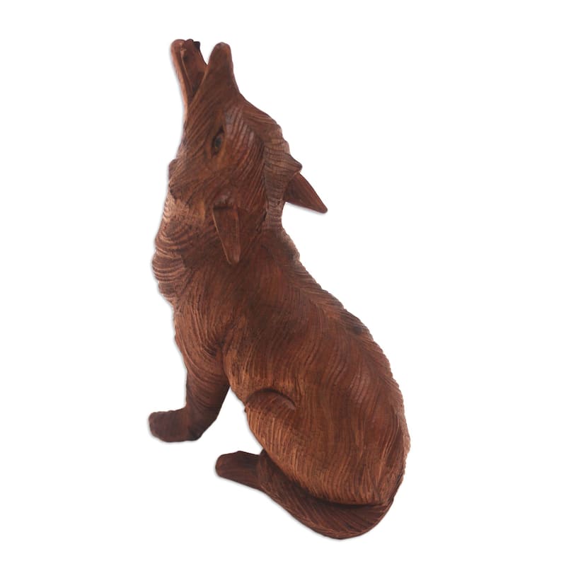 Novica Handmade Northern Howl Wood Statuette