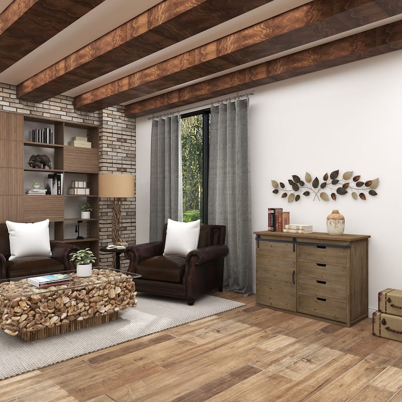 Bronze Metal Long Textured Leaf Home Wall Decor with Multiple Shades