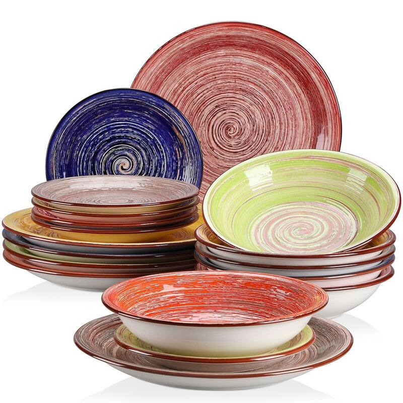 vancasso Albero Stoneware Hand-painted Multicolour Dinnerware Set