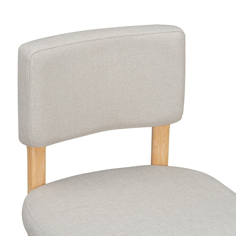 Farmhouse 7-Piece Wood Dining Table Set for 6 Upholstered Chairs Crafted for Comfort and Durability