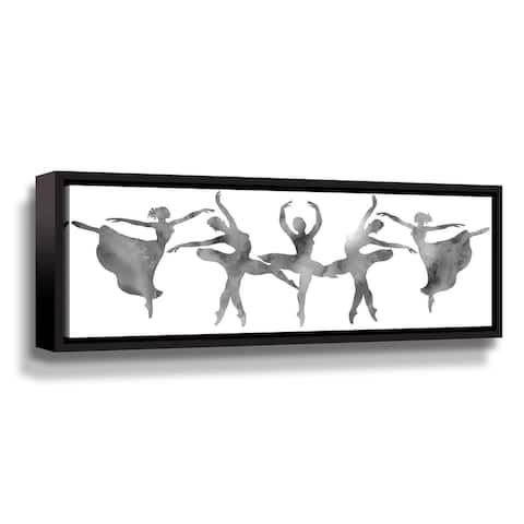 Soft Gray Watercolor Dance Ballerinas Silhouette Ballet by Irina Sztukowski Gallery Wrapped Floater-framed Canvas