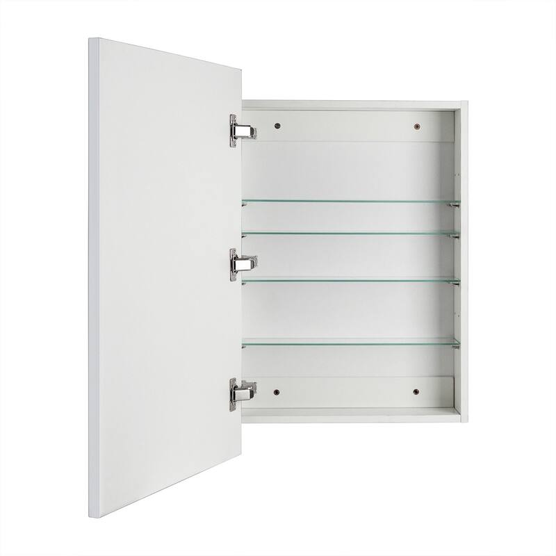 TEHOME Velin Recessed and Surface Mount Bathroom Medicine Cabinet with Mirror Square Cornered Metal Framed Rounded Rectangle