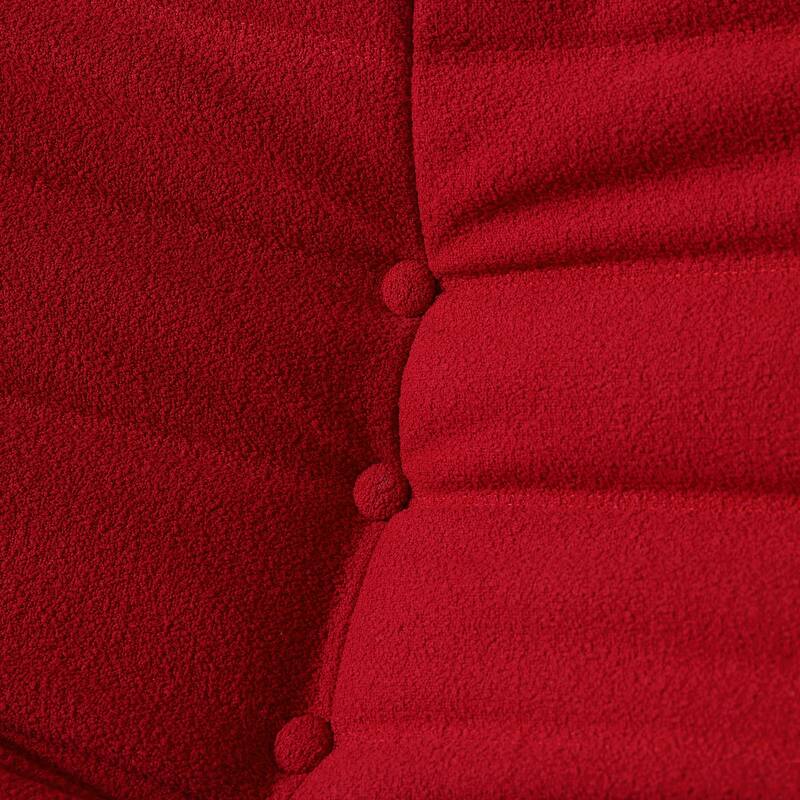 69 Inch Armless Teddy Fabric Soft Sofa Modern Couch
