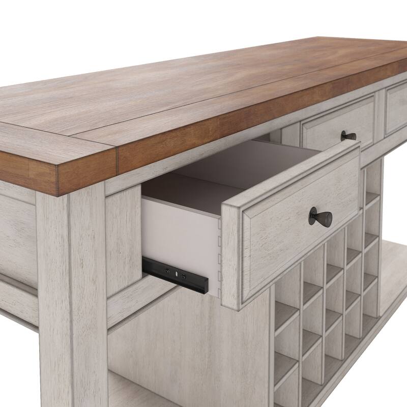 Ronda Two-Tone Wood Wine Rack Buffet Server