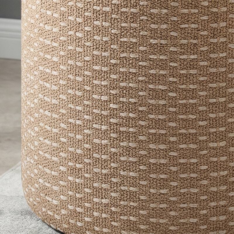 Modern Fabric Round Ottoman