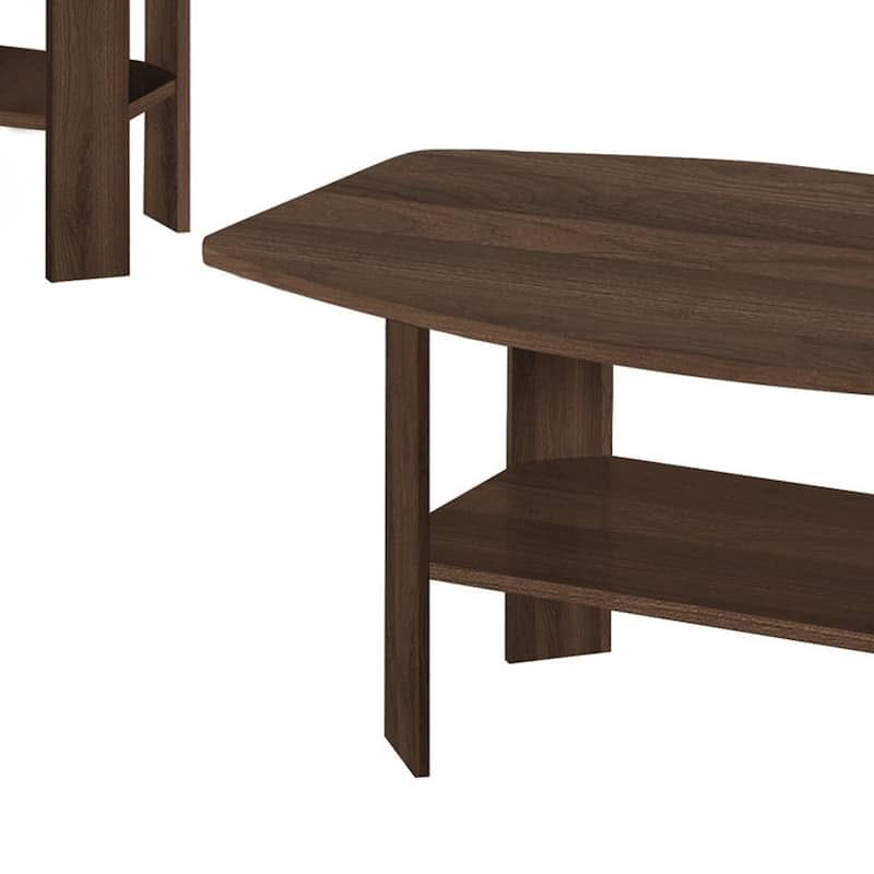 Set of 3 Rectangular Coffee Tables with 3 Shelves for Living Room Storage - 35.50” x 21.50” x 16.25”