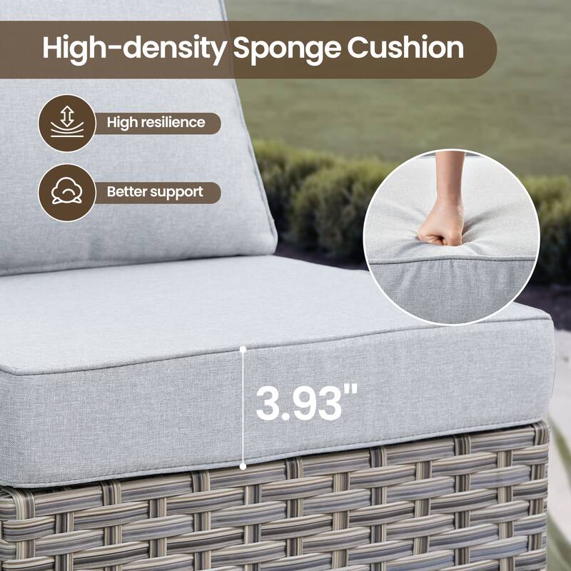 XIZZI 8-Piece Outdoor Wicker Furniture Sectional Swivel Chairs Set