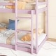 preview thumbnail 15 of 48, Twin over Twin Rubber Wood Floor Bunk Bed, with ladder,Guardrails,House-Shaped-Bunk Bed