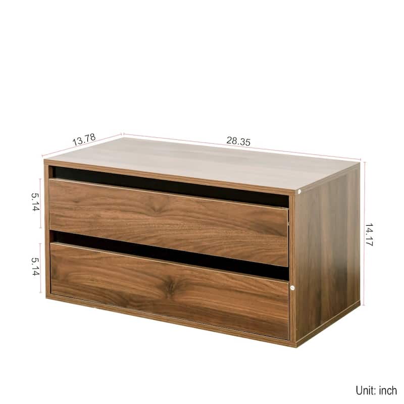 28.35" Wood Stackable Mounted Closet Storage Book Cabinet for Living Area