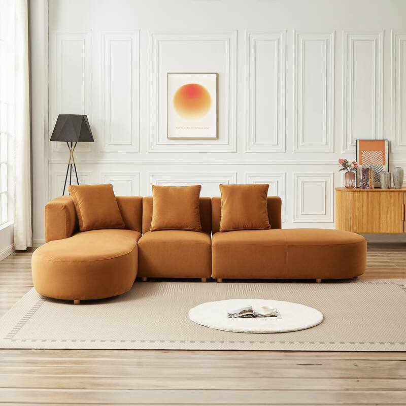 Oslo Mid-Century Modern Velvet Sectional Sofa
