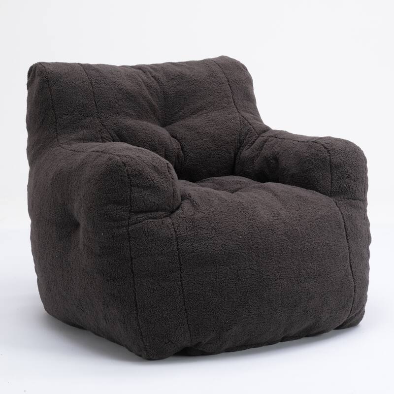 010-Soft Teddy Fabric Tufted Foam Bean Bag Chair
