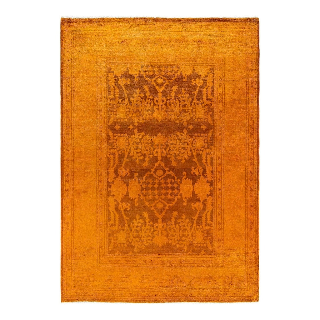 Vibrance, One-of-a-Kind Hand-Knotted Area Rug - Orange, 5' 3" x 7' 6" - 5' 3" x 7' 6"