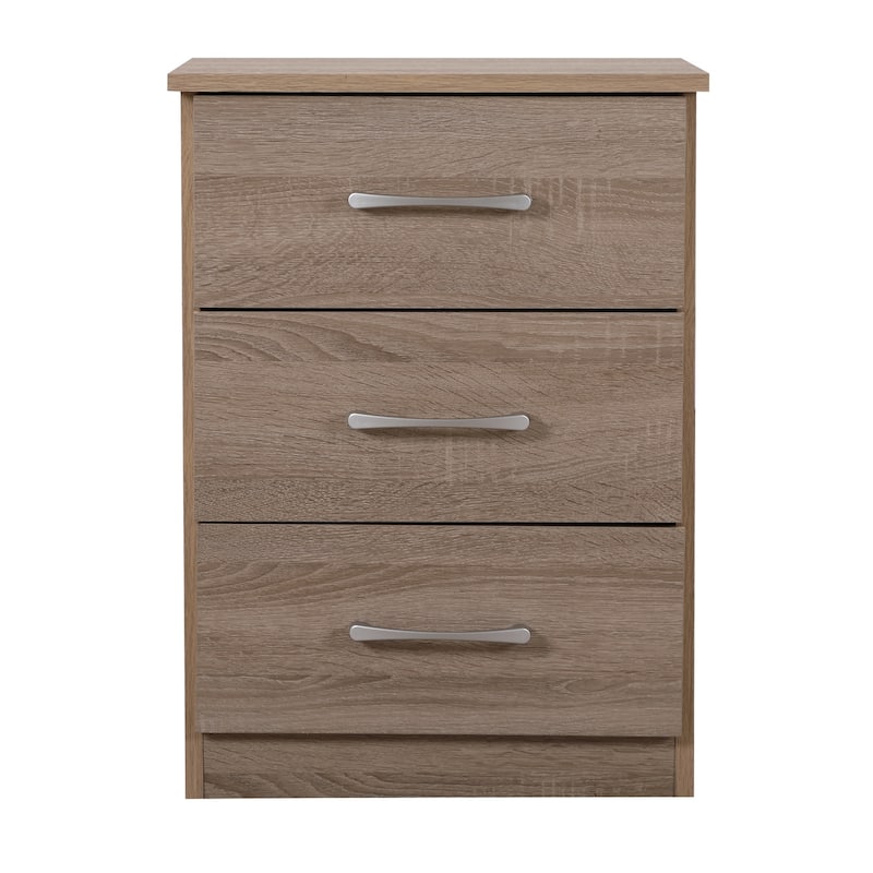 Sandle Wood Nightstand 24x18x16 Compact Bedside Table with Warm Finish, Modern Style and Storage for Bedroom Essentials