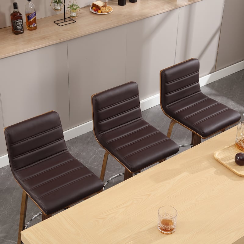 26"/29" Faux Leather Swivel Bar/Counter Stools, Set of 2/3