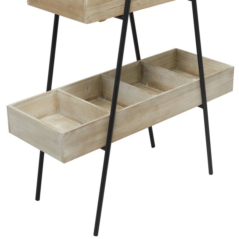 Brown Wood Indoor Outdoor 3 Tier Indoor Plantstand