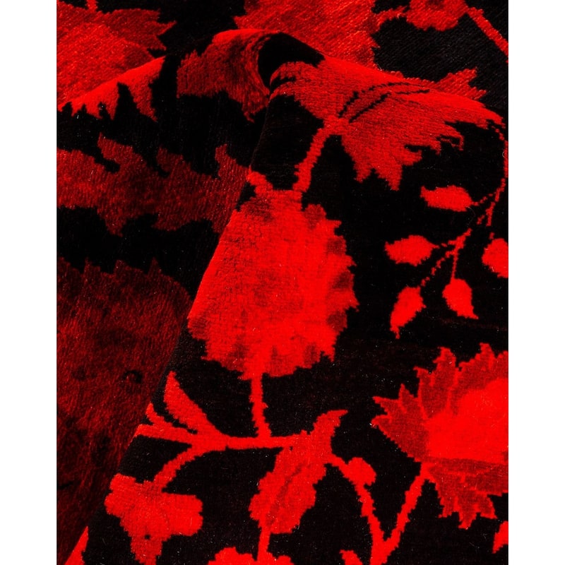 Overton Hand Knotted Wool Vintage Inspired Modern Contemporary Overdyed Red Area Rug - 3' 1" x 5' 0"