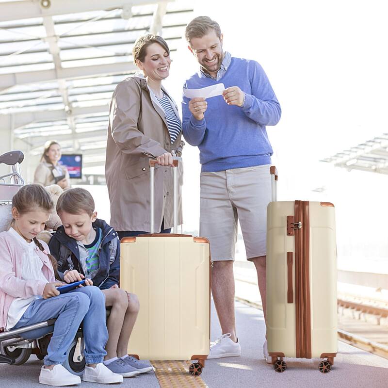 28" ABS Hardshell Lightweight Expandable Luggage with Double Wheels