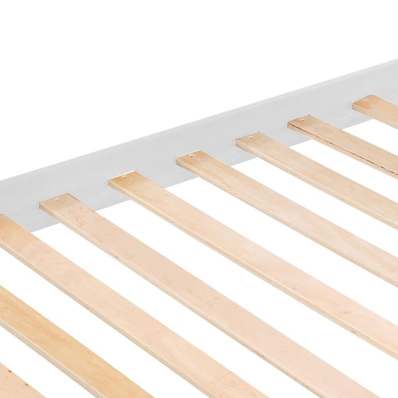 Twin over Twin Wooden Bunk Bed,High Guardrail,Ladder,Kids Teens,Dorm