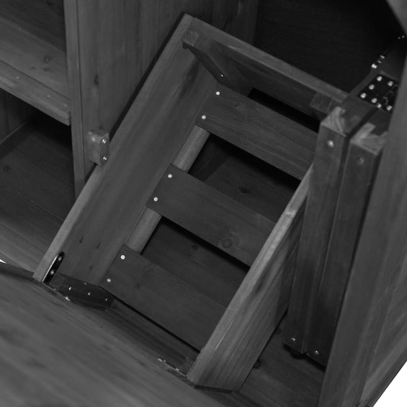 78.3" Outdoor Kitchen Island with Foldable Grill Table, Wooden Outdoor Grill Cart with Trash Can Storage & Stainless Steel Top